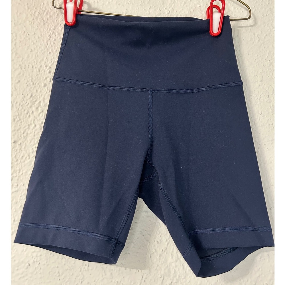 Lululemon Wunder Train High-Rise Shorts 6 Navy Blue Everlux Athletic Gym Size 4